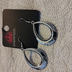 Silver and rhinestone earrings